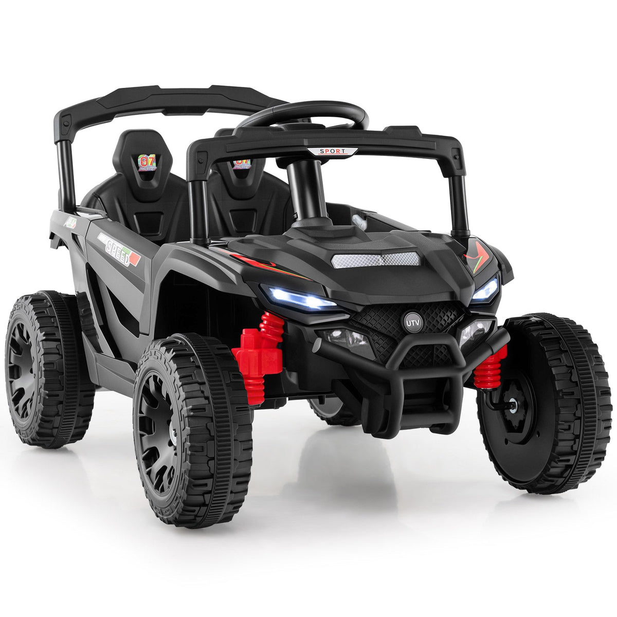 12V Kids Ride On Car UTV Electric Vehicle with LED Lights Music and Horn