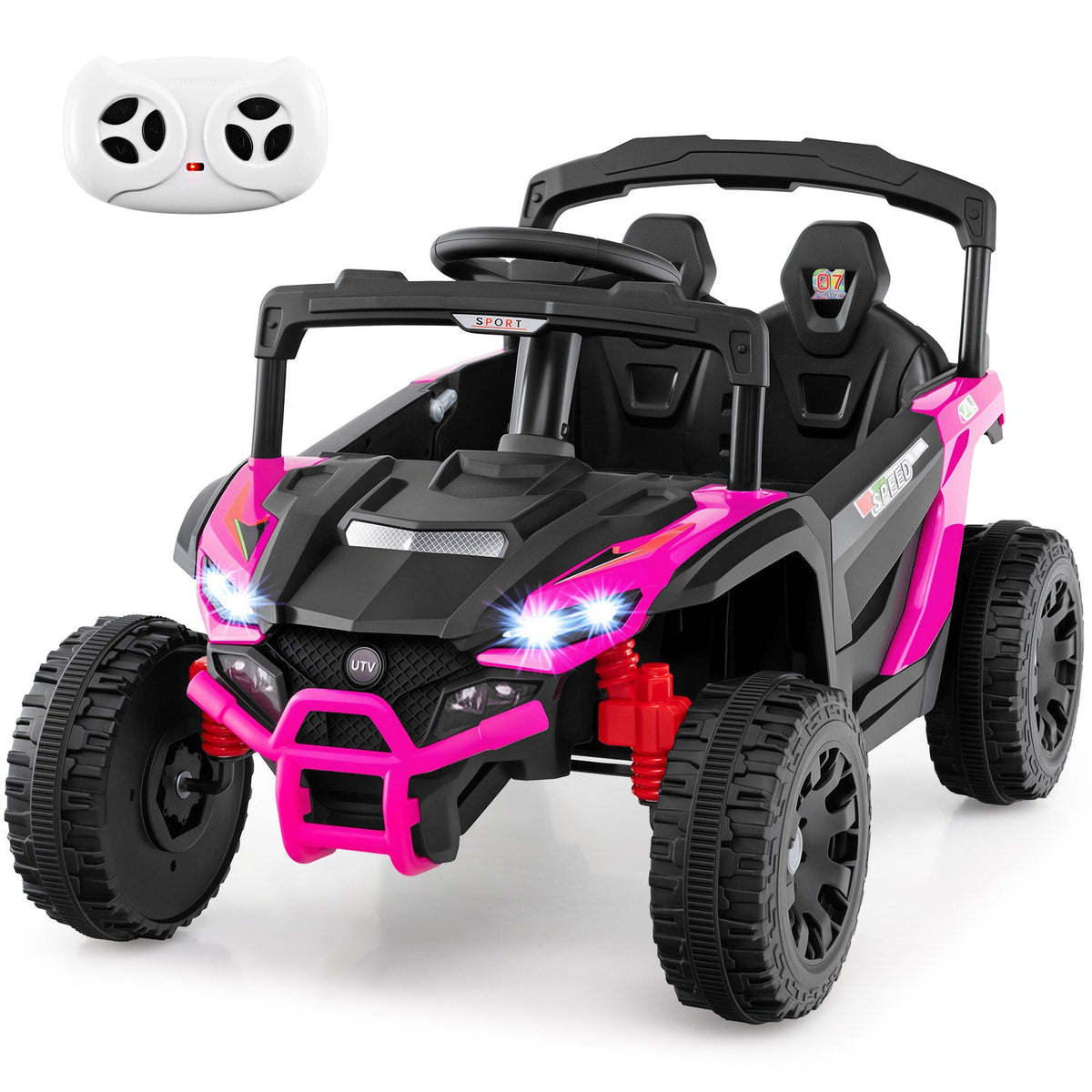 12V Kids Ride On Car UTV Electric Vehicle with LED Lights Music and Horn