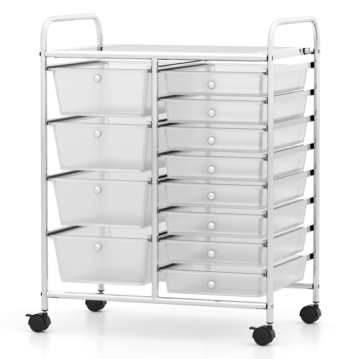 12-Drawer Utility Rolling Cart with Drawers Multi-Use Storage