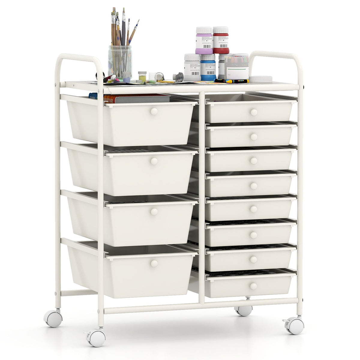 12-Drawer Utility Rolling Cart with Drawers Multi-Use Storage