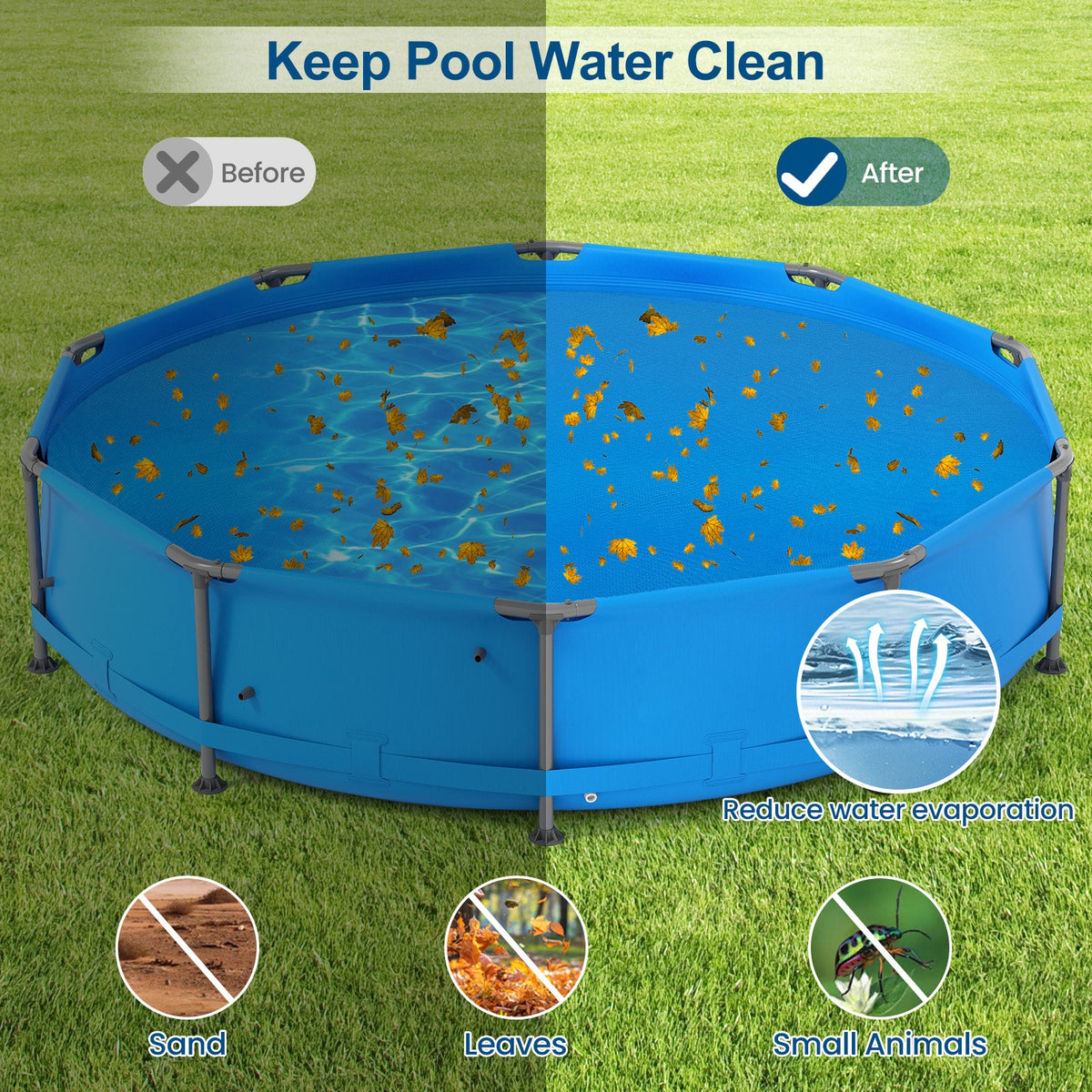 12 Foot Round Solar Pool Cover 12 Mil Blue