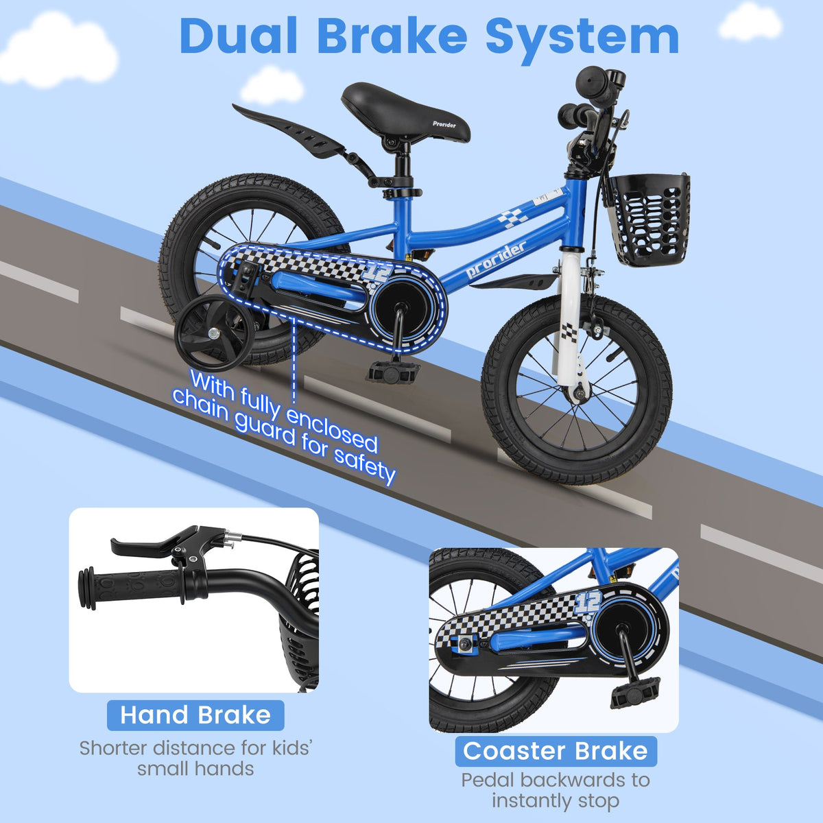 12 Inch Kids Bike Children Bicycle with Training Wheels for 3-4 Years Old