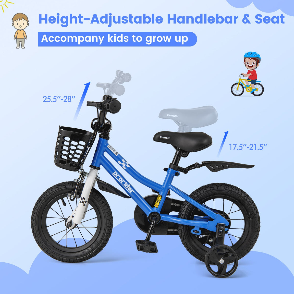 12 Inch Kids Bike Children Bicycle with Training Wheels for 3-4 Years Old