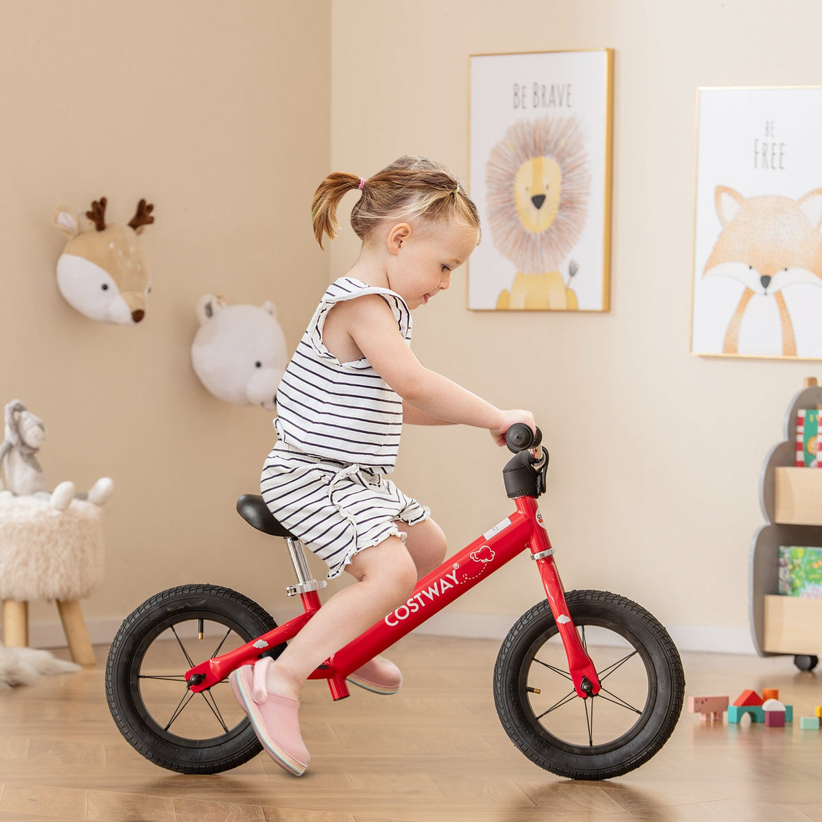 12 Inch Toddler Balance Bike with Height Adjustable Handlebar and Seat