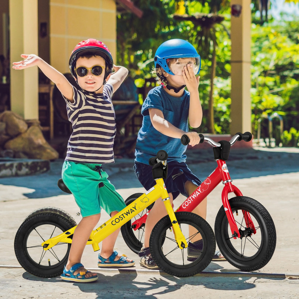 12 Inch Toddler Balance Bike with Height Adjustable Handlebar and Seat