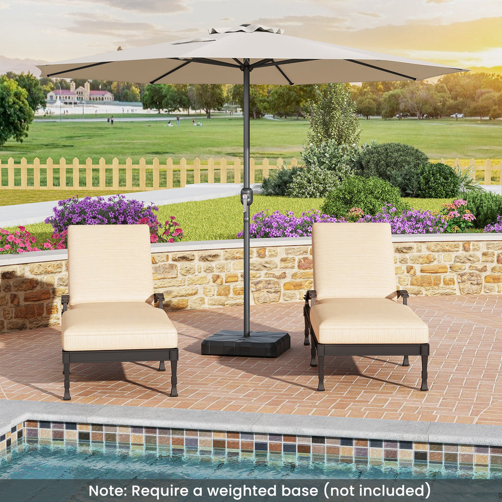 12 Feet Patio Umbrella with Crank Handle and 8 Sturdy Ribs