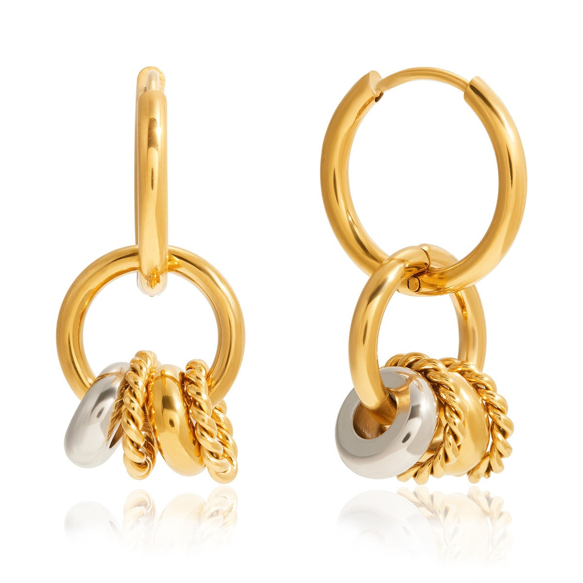 18K gold lightweight luxury hoop earrings