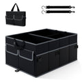 13 Gallon Car Trunk Organizer with Removable Divider and 6 Pockets-Black