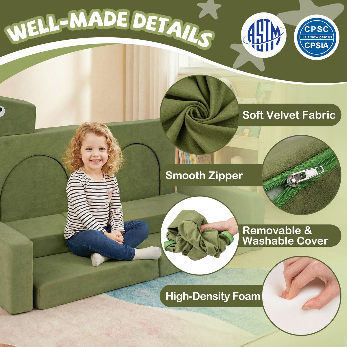 13 Pieces Modular Kids Play Couch for Inspiring Creativity