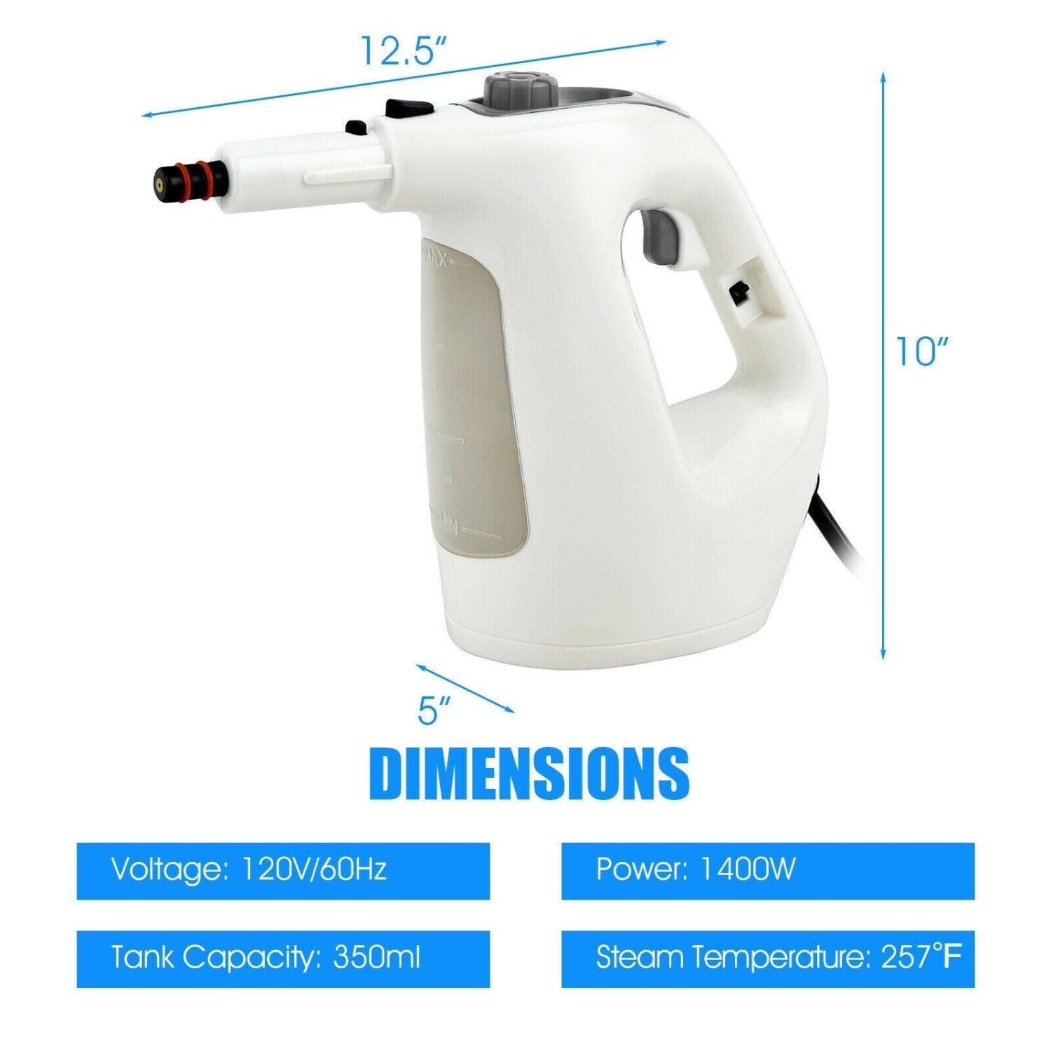 Handheld Steam Cleaner 1400W with 14-Piece Accessory Kit