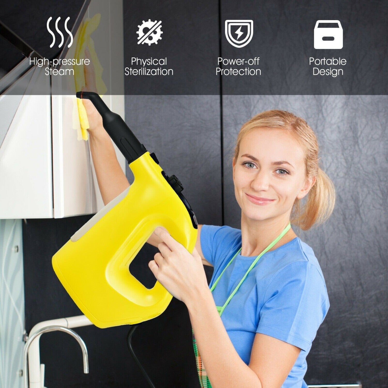Handheld Steam Cleaner 1400W with 14-Piece Accessory Kit