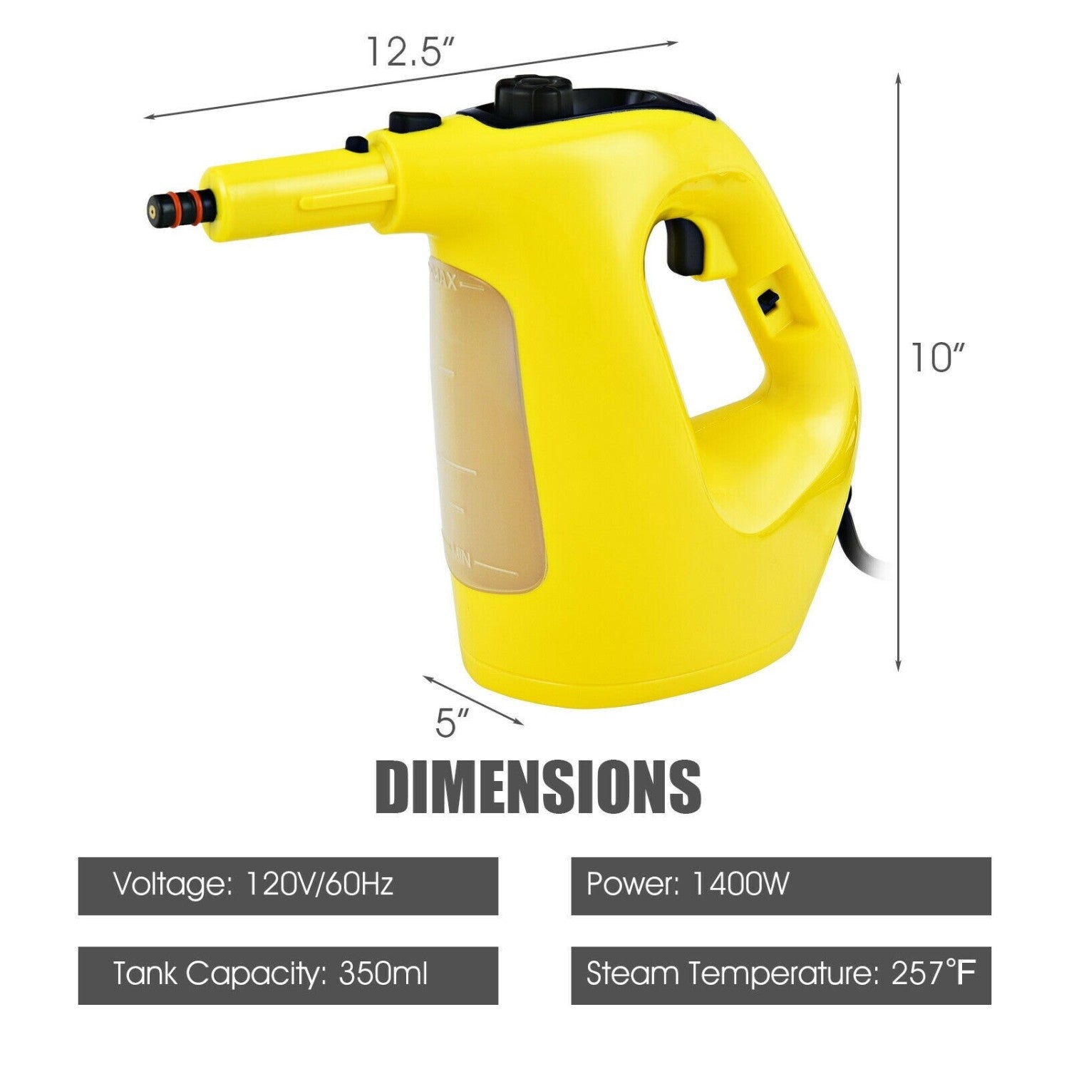 Handheld Steam Cleaner 1400W with 14-Piece Accessory Kit