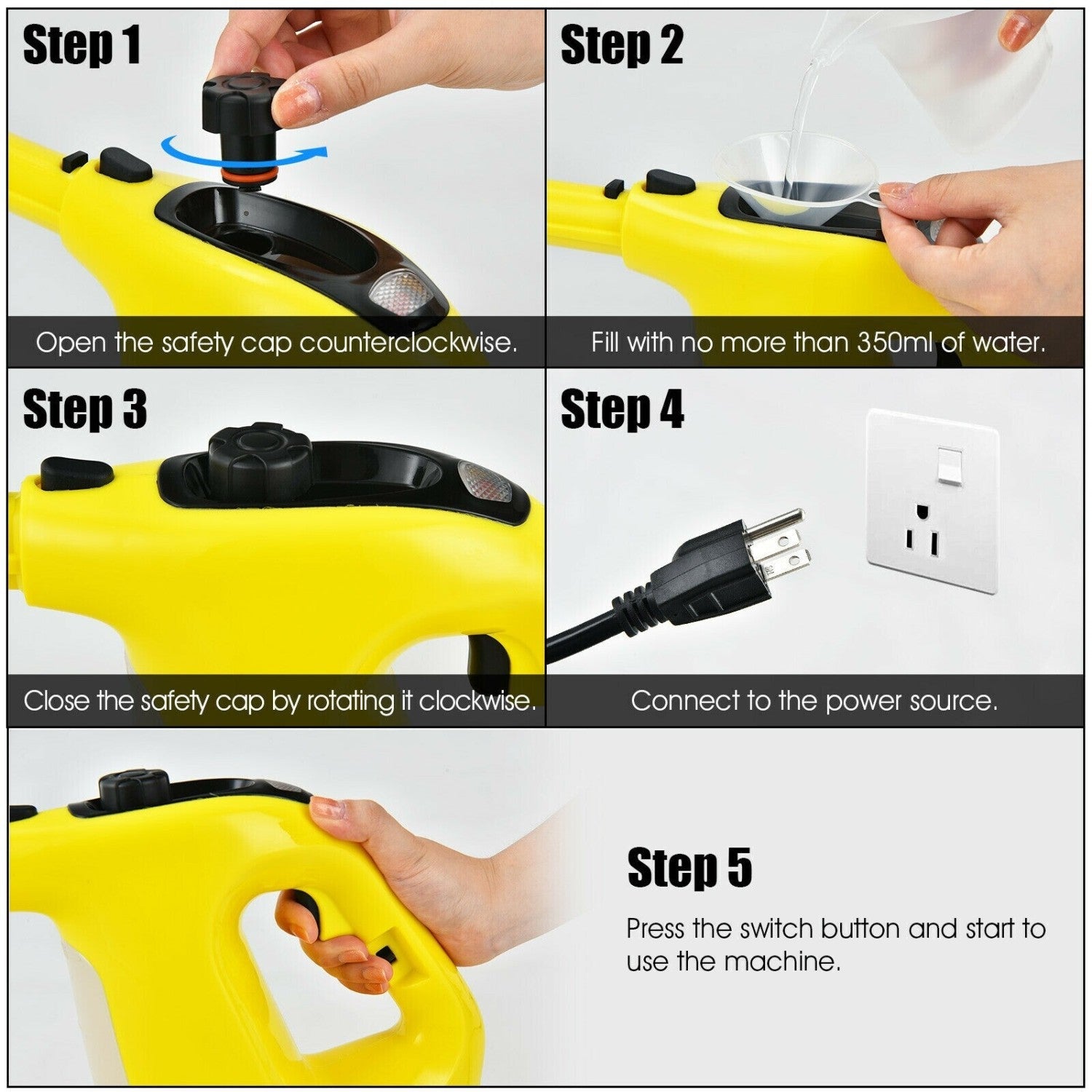 Handheld Steam Cleaner 1400W with 14-Piece Accessory Kit