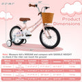 14 Inch Kids Bike Retro Bicycle with Adjustable Height and Basket for Ages 3-5 Years Old-