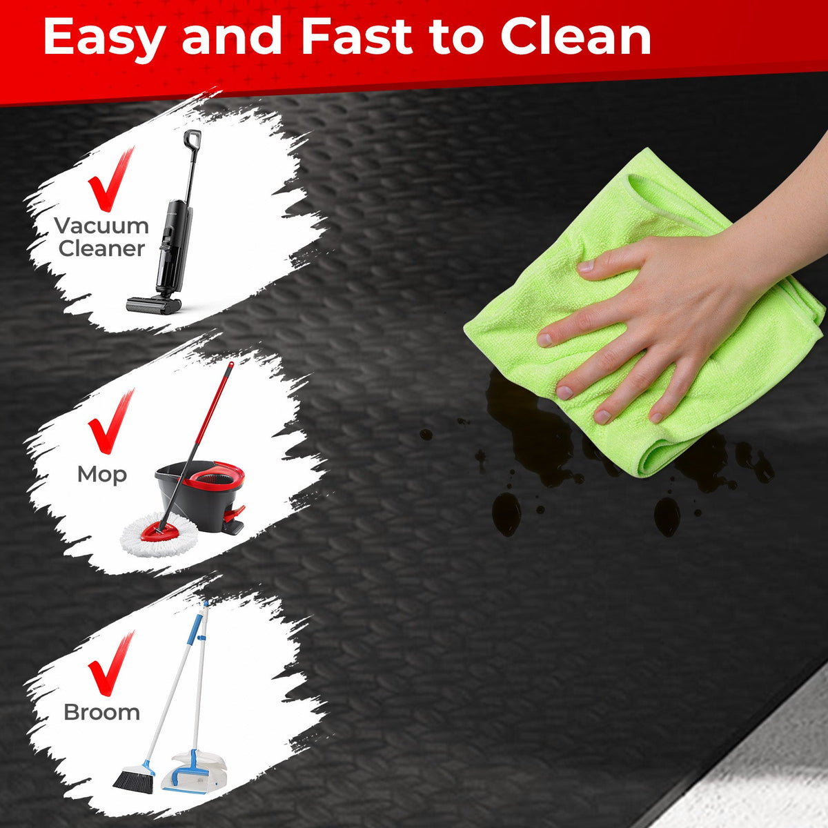 15.5 x 7.7 FT Garage Tool Mats 7 mm Thickened PE Mechanic Pads Pack of 4
