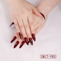 Long Pointed False Nails Solid Color Nails Salon Nails Almond Nail Patches Finger Nails