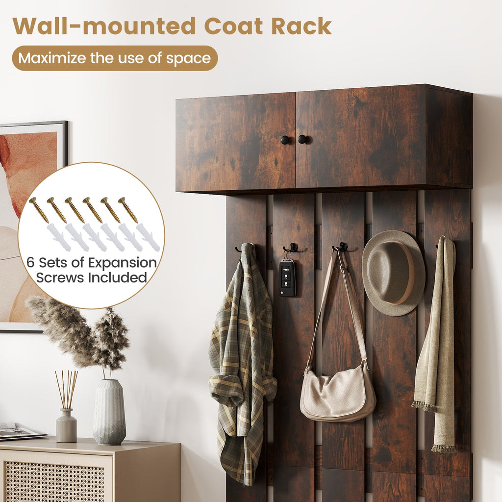 Entryway Wall Coat Rack Wall Mounted Coat Clothes Rack