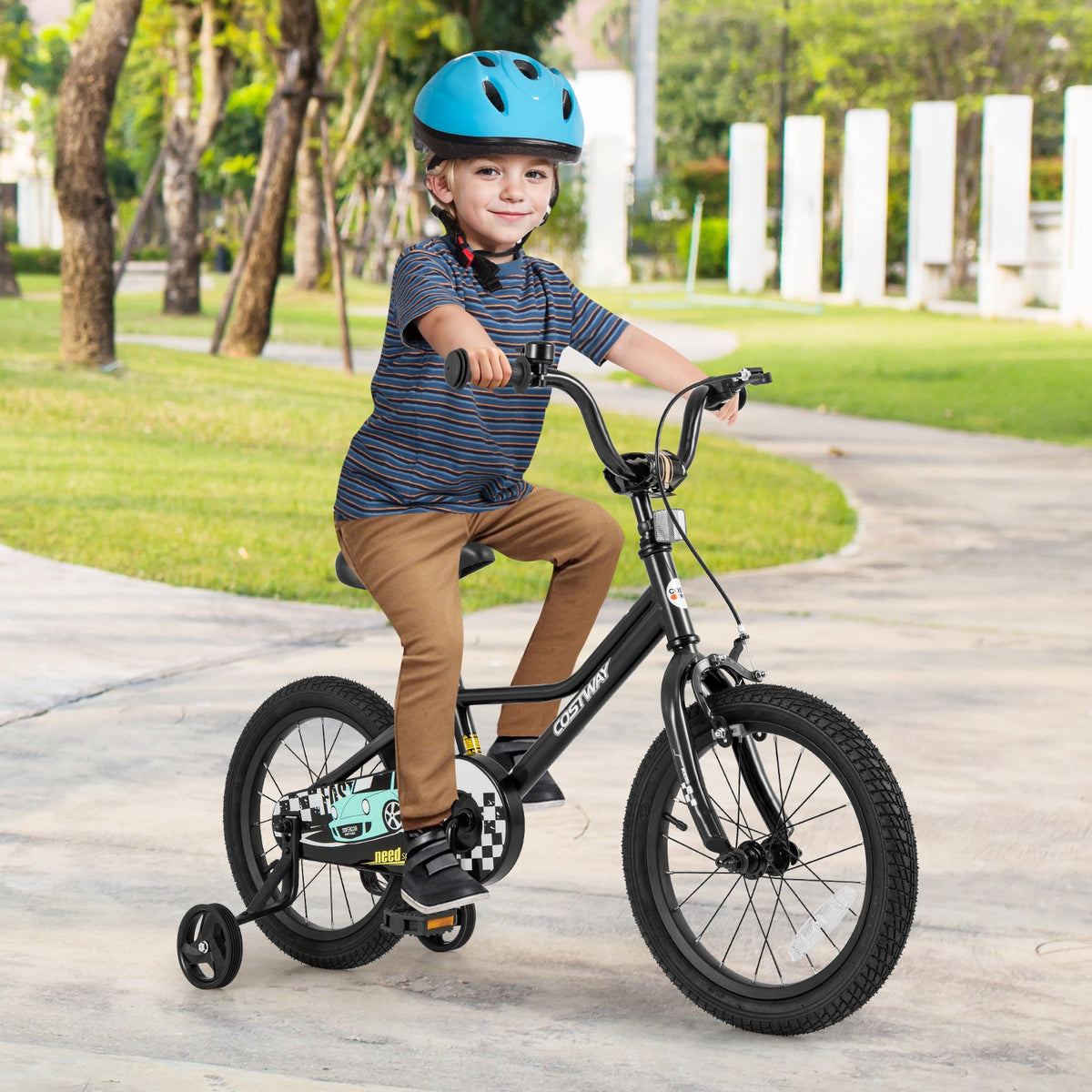 16 Inch Kids Bike Adjustable for 4-7 Years Old with Low-Step Frame