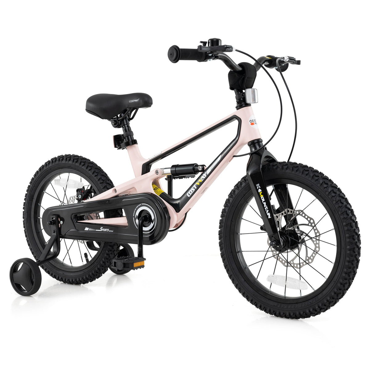 16 Inch Kids Bike Lightweight with Detachable Training Wheels for Aged 4 to 7-16 inches