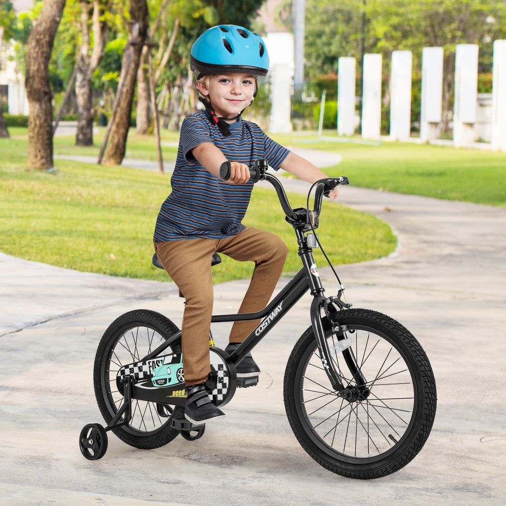 18 Inch Kids Bike Adjustable for 4-8 Years Old with Low-Step Frame