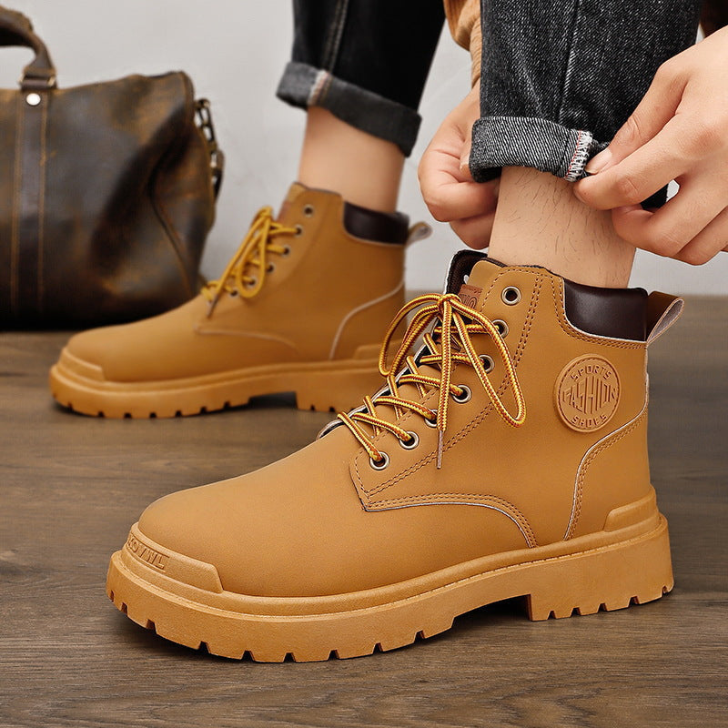 Mens Versatile High-top Thick-soled Work Boots