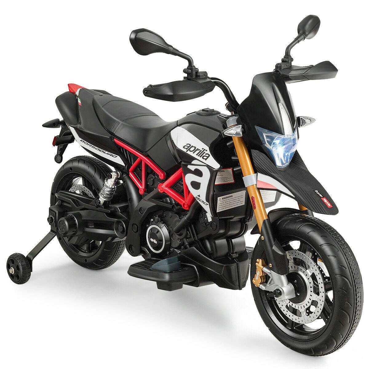 12V Kids Ride-On Motorcycle Aprilia Licensed with Sounds and Music