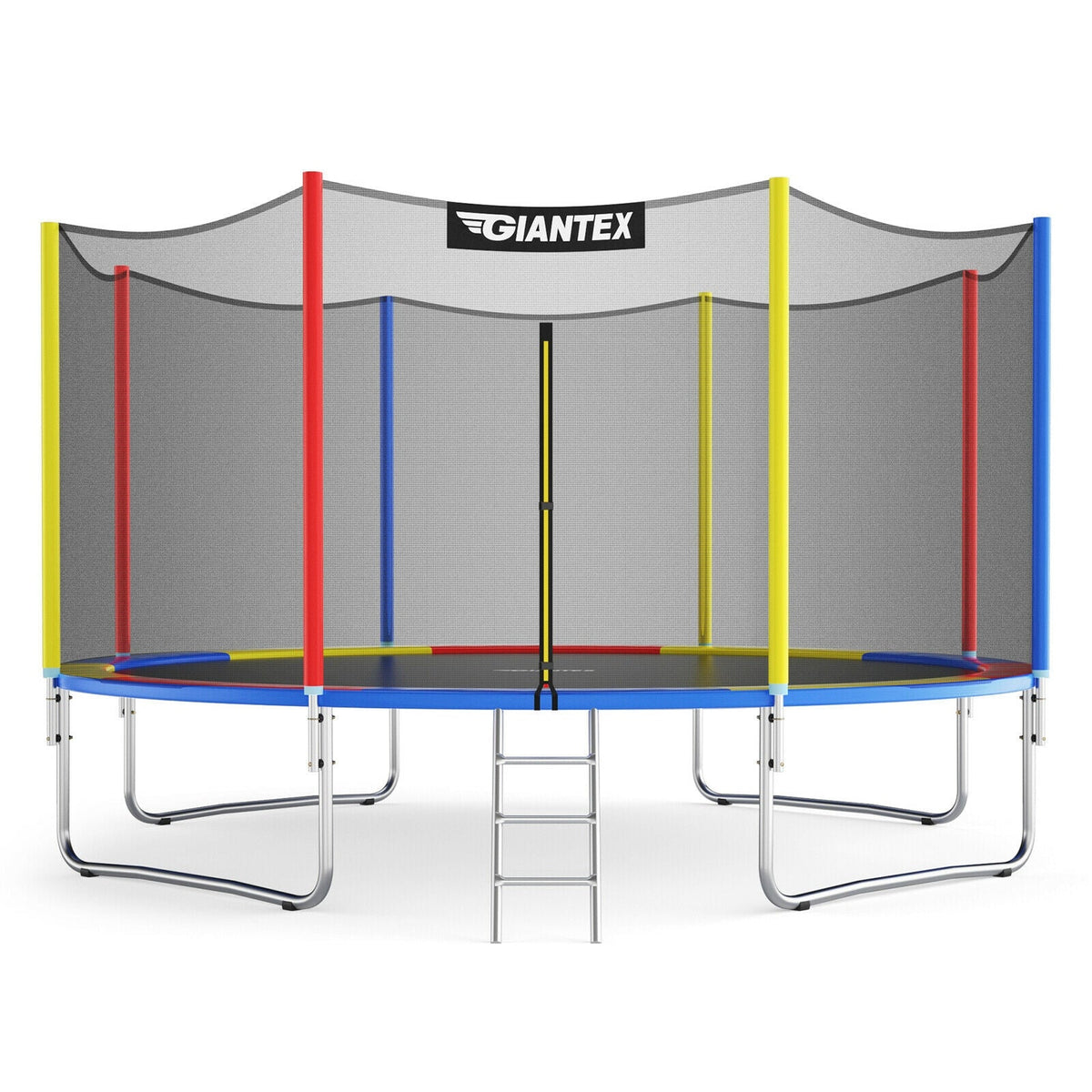 14 Feet Trampoline with Safety Enclosure Net and Ladder Outdoor for Kids Adults