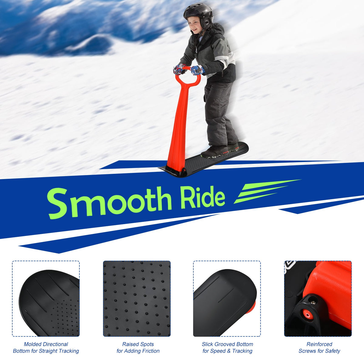 1-Rider Snow Scooter with Grip Handle