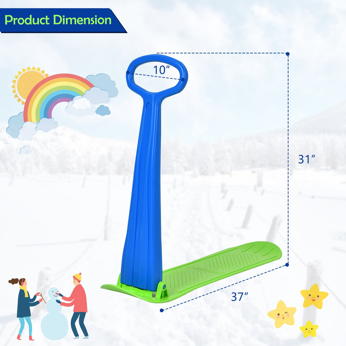 1-Rider Snow Scooter with Grip Handle