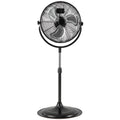 18 Inches High Velocity Pedestal Fan with 3 Speeds and Adjustable Height-Black