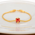 Alluvial Gold Ancient Gold Color Pure Copper Blessing Card Lucky Beads Bracelet