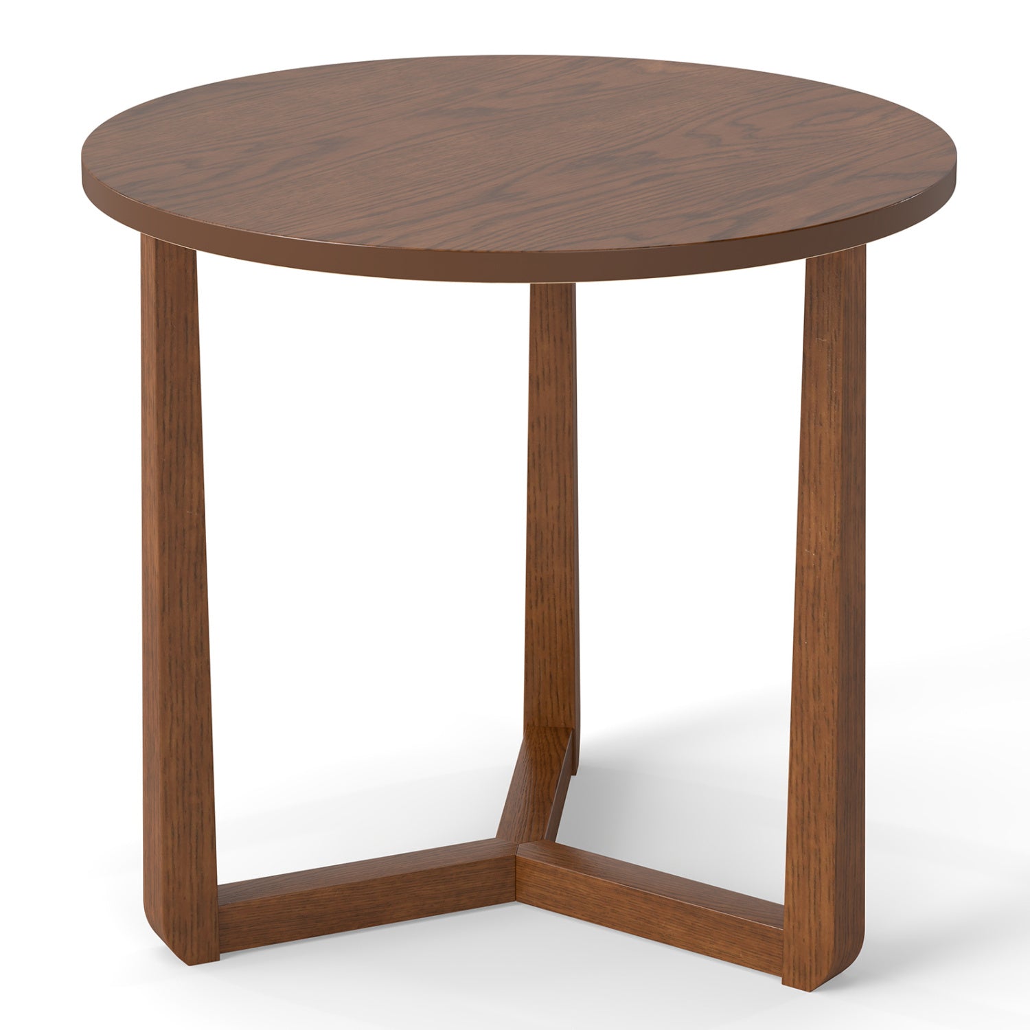 22.5 inch Round Side Table Farmhouse End Table with Sturdy Rubber Wood Legs and Triangular Structure