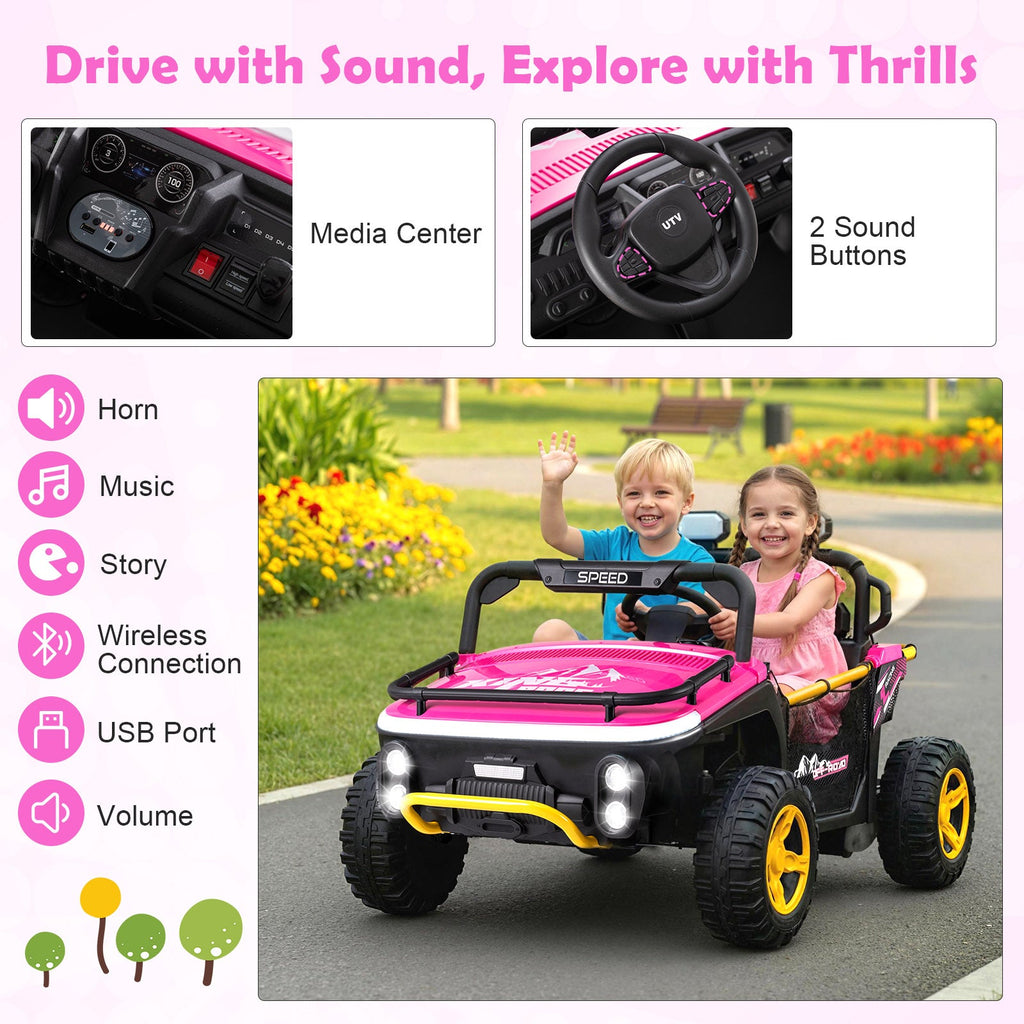 24V Ride on Toy for Kids 2 Seater Ride on Truck Car with Horn Music Story