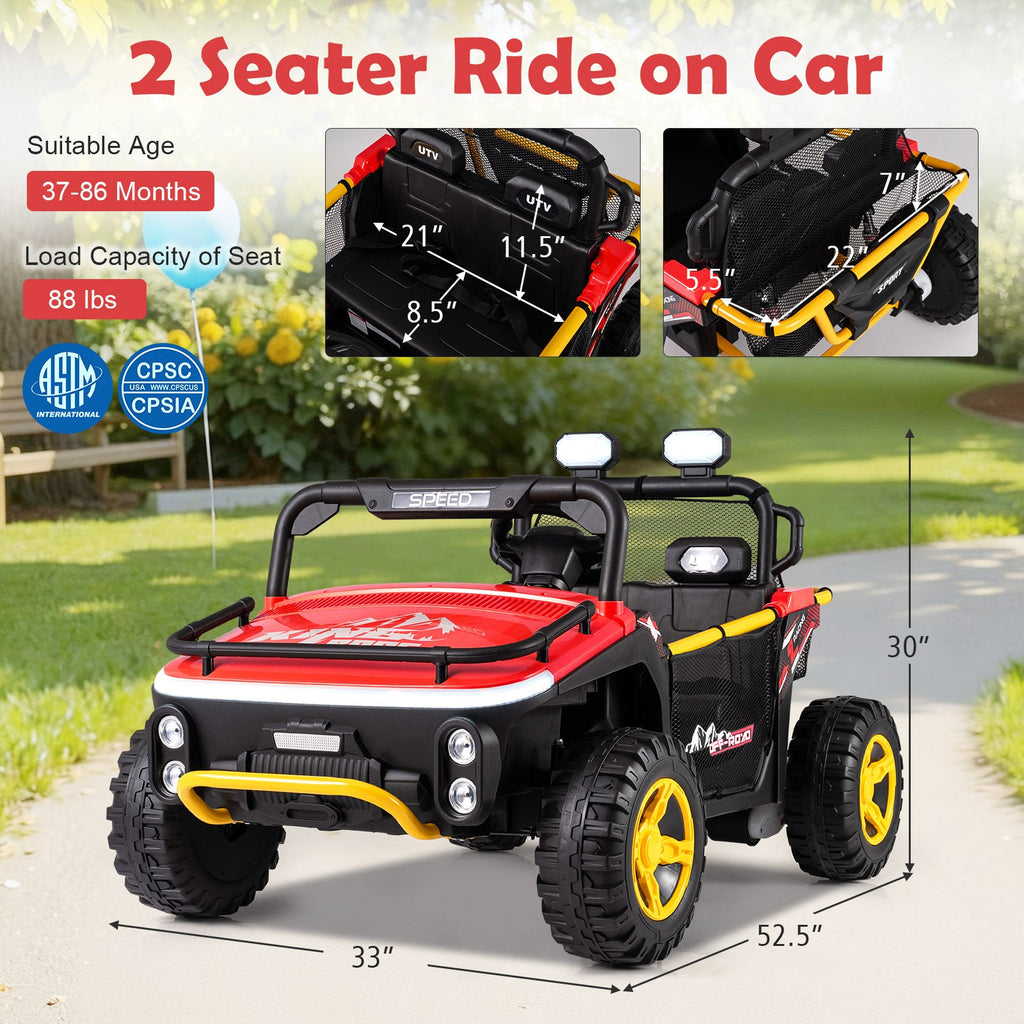 24V Ride on Toy for Kids 2 Seater Ride on Truck Car with Horn Music Story