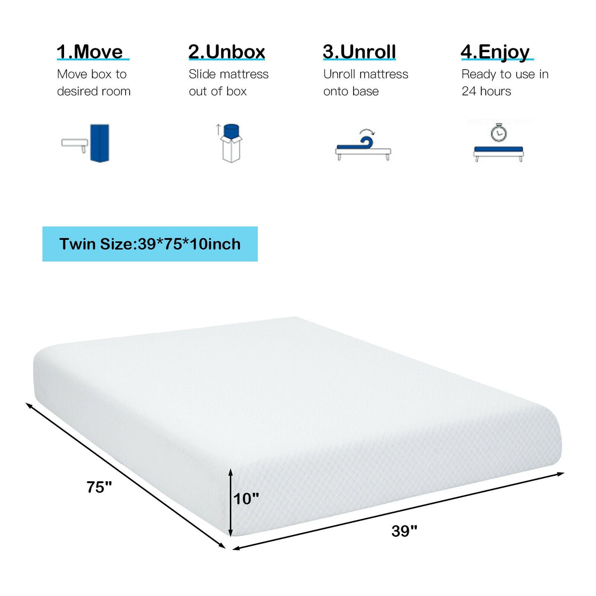10 Inch Air Foam Pressure Relief Bed Mattress with Jacquard Soft Cover