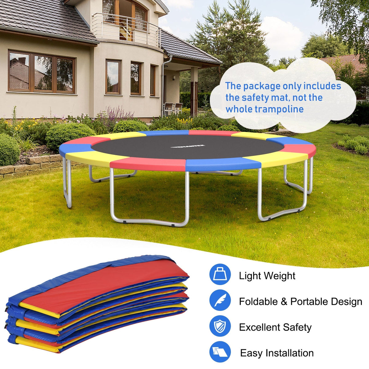 14 Feet Waterproof and Tear-Resistant Universal Trampoline Safety Pad Spring Cover