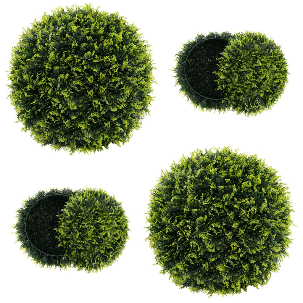 2 Pieces 18/22 Inches Indoor Outdoor Faux Decorative Balls for Patio Garden Front Door Balcony and Backyard