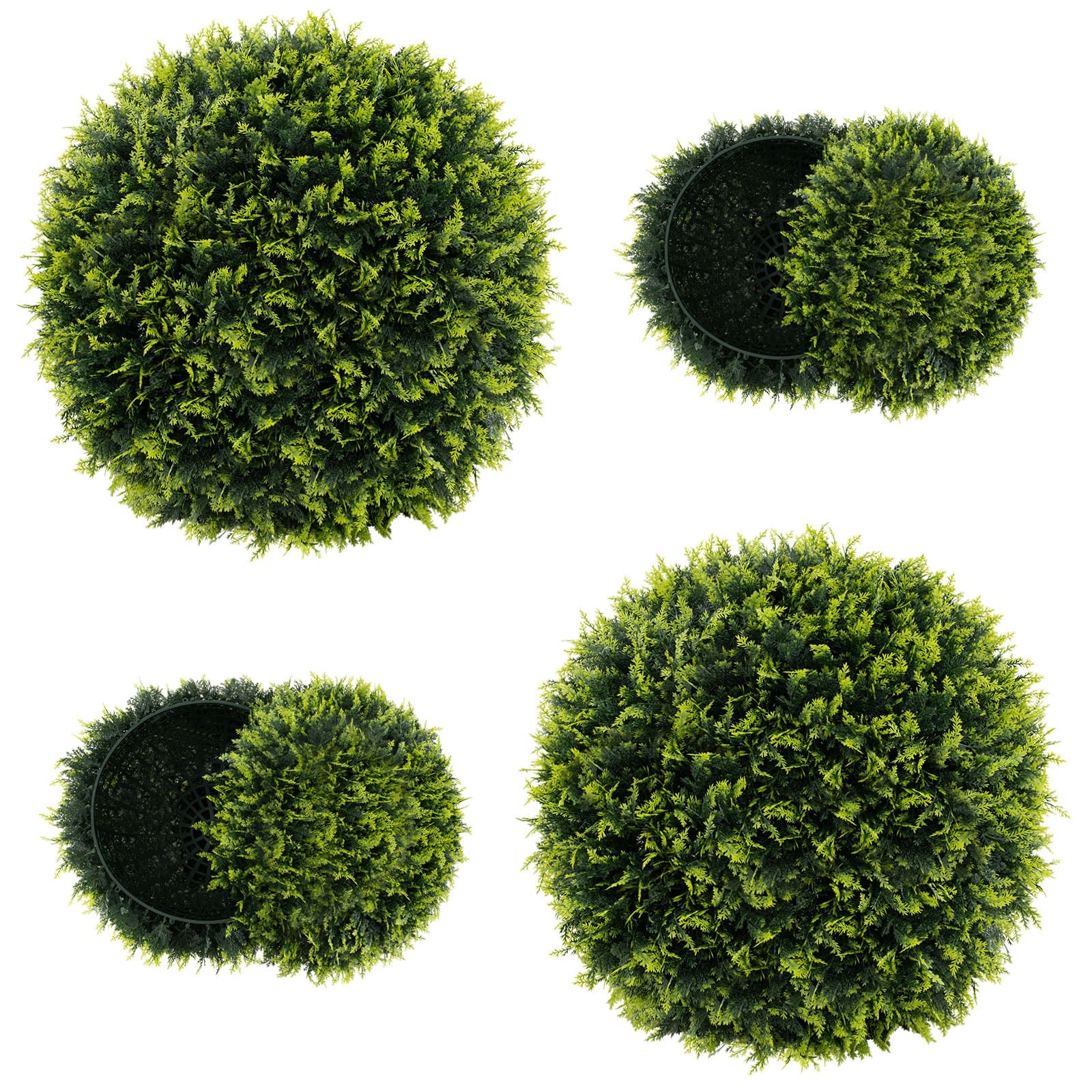 2 Pieces 18/22 Inches Indoor Outdoor Faux Decorative Balls for Patio Garden Front Door Balcony and Backyard