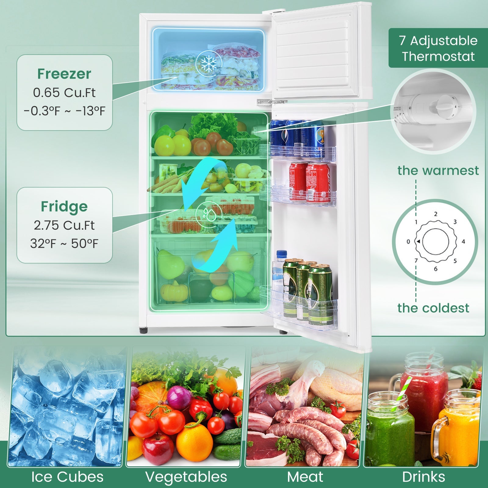 2 Doors Cold-rolled Sheet Compact Refrigerator