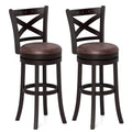 26/30 Inch Swivel Bar Stools Set of 2 Bar Chairs with Padded Seat