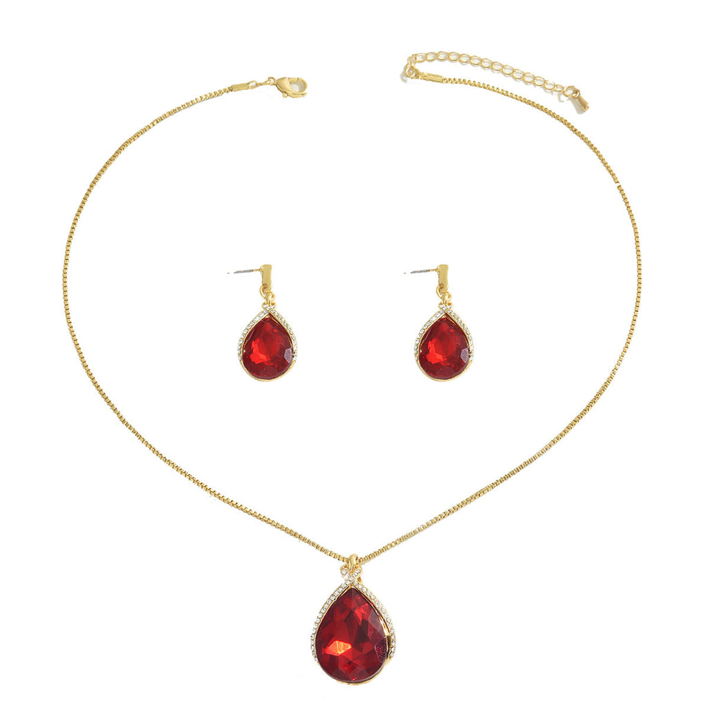 INS Geometric Sweet Japanese-Korean Style Womens Necklace And Earrings Set