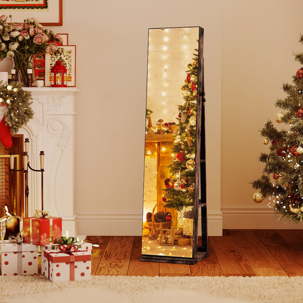 360¬∞ Swivel Jewelry Cabinet with Full Length Mirror