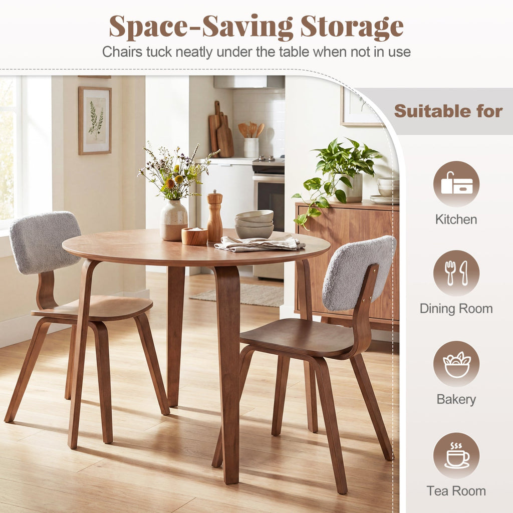 37.5" Round Dining Table with Rubber Wood Legs for Small Space