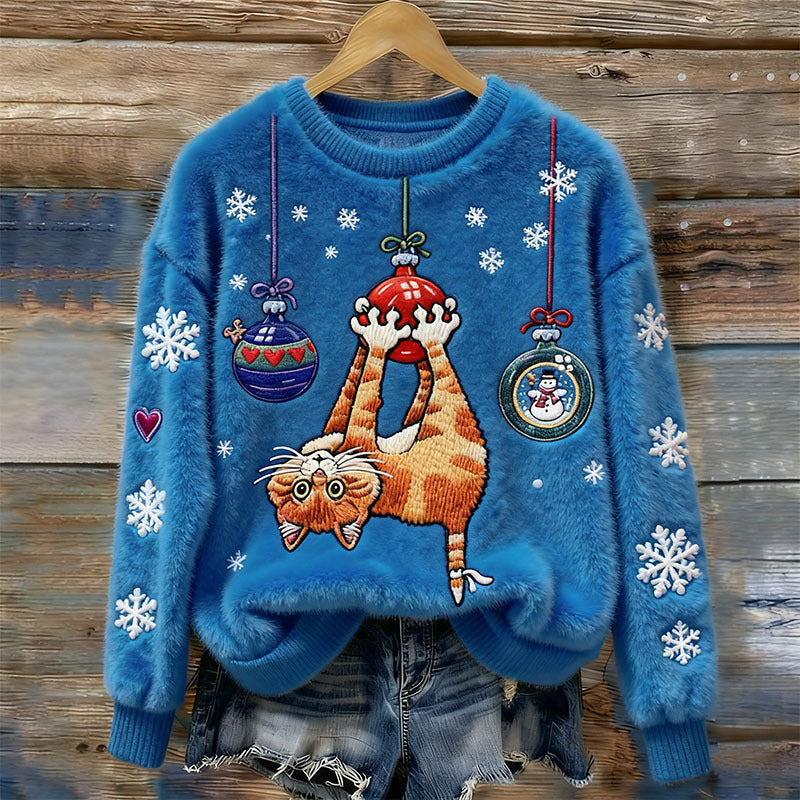 AutumnWinter Patterned Fleece Sweatshirt With Printed Design