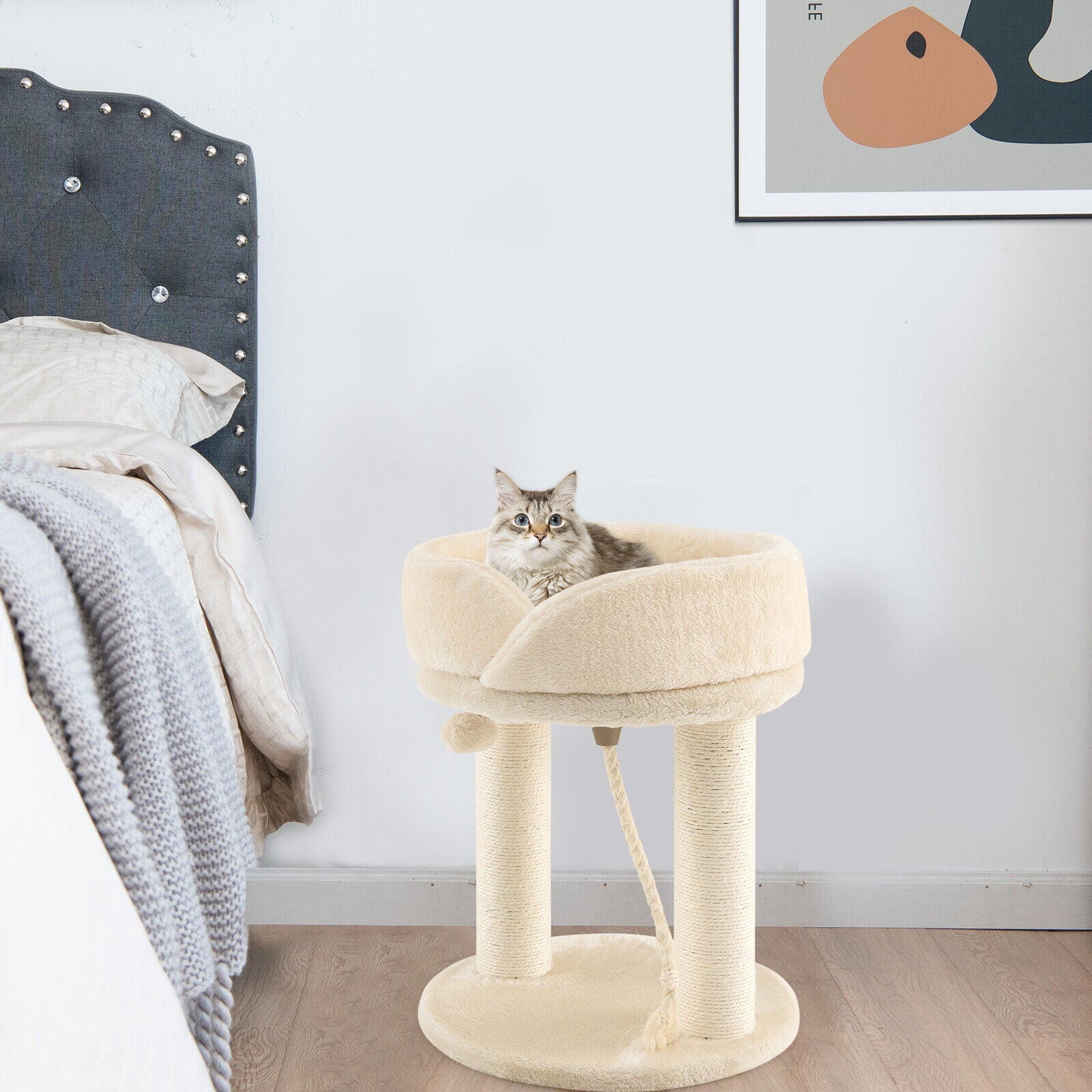 Cat Climbing Tree with Plush Perchs and Scratching Post