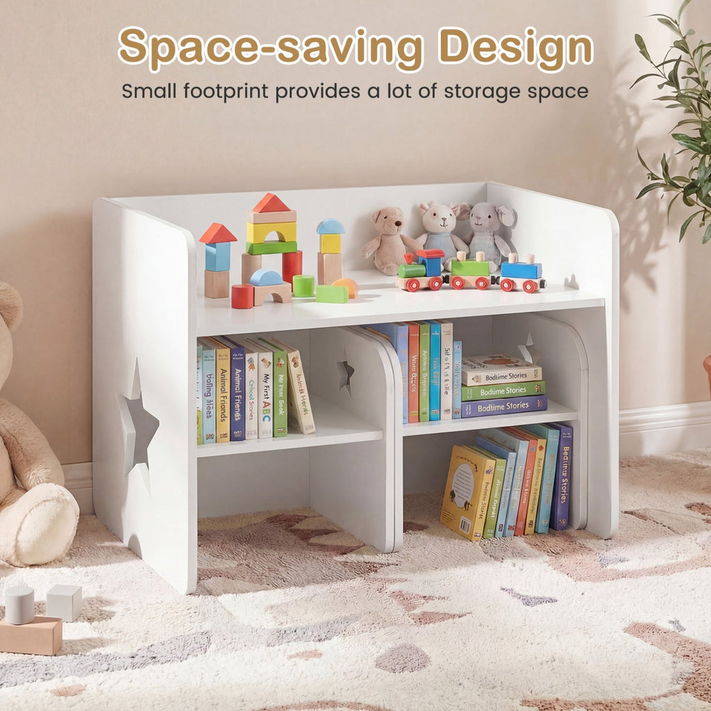 3 Pieces Kids Table and Chair Set Space-saving Toddler Table and 2 Chairs