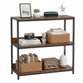 3-Tier Industrial Bookshelf with Wooden Shelves and Metal Frame