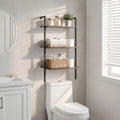 3-Tier Wall Mounted Ladder Bookshelf - Rustic Brown
