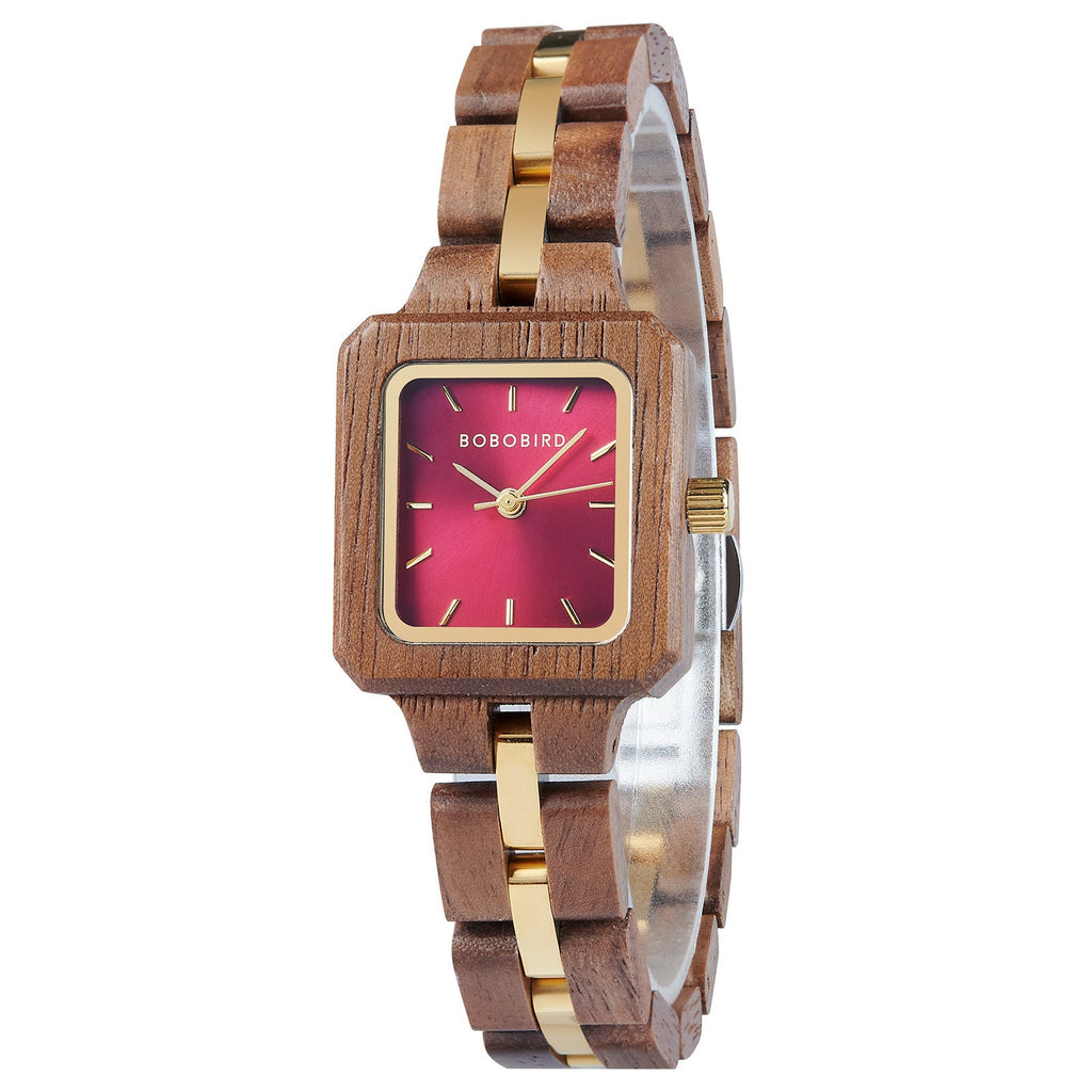 Wooden Wooden Watch Womens Three-Color Quartz Watch