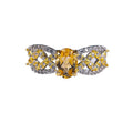 Natural Citrine 925 Silver Openwork Ring